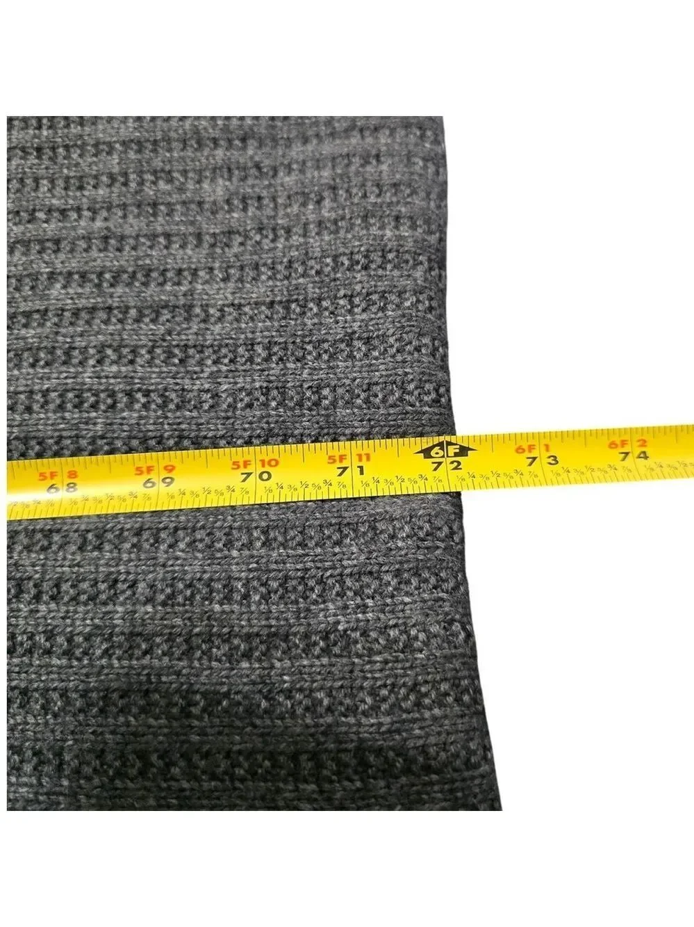 Murano Gray Ribbed Knit Merino Wool Cashmere Blend Scarf